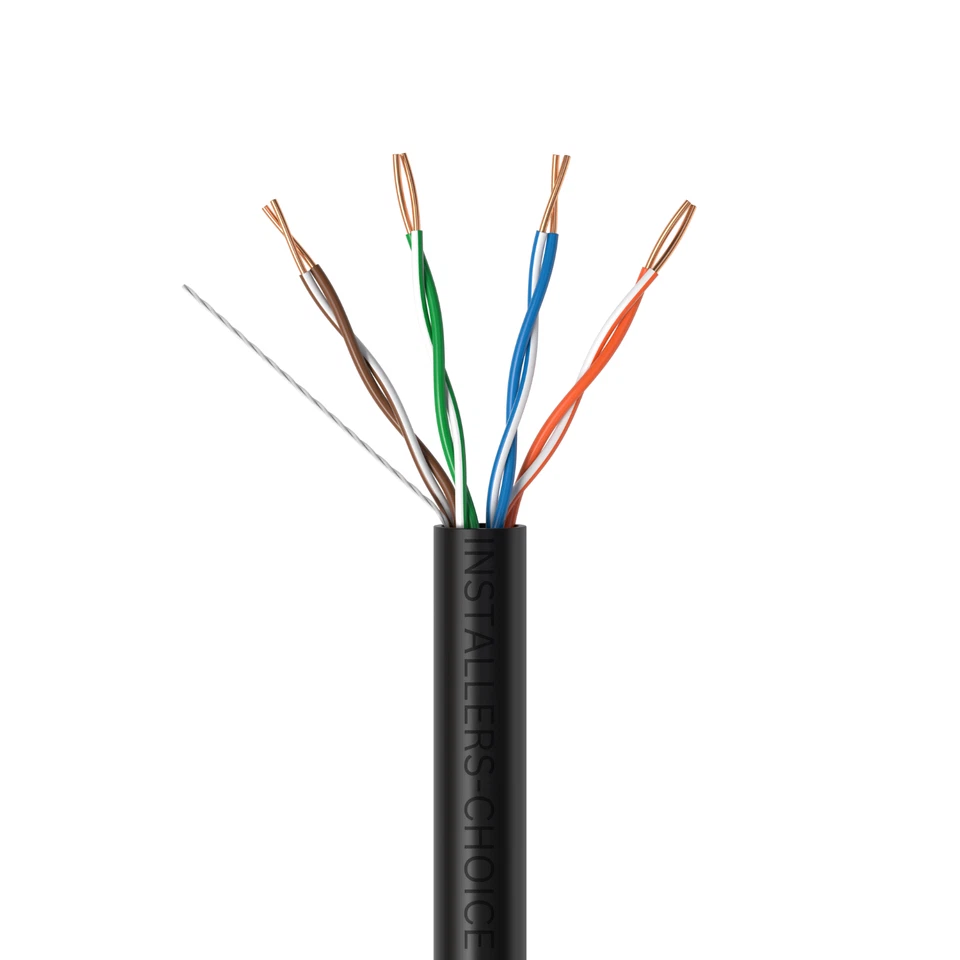 Cat5e 1000ft cable UTP Solid Black LAN Network Ethernet RJ45 Bulk CAT5 24 AWG - Image 3 of 4