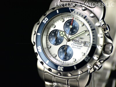 NOS Invicta '' PREMIER CHRONOGRAPH '' 40mm Miyota Quartz Silver Dial SS Watch
