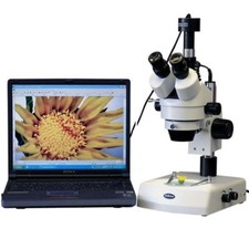 AmScope 3.5X-90X Stereo Zoom Microscope w Dual Halogen Lights  5MP Camera