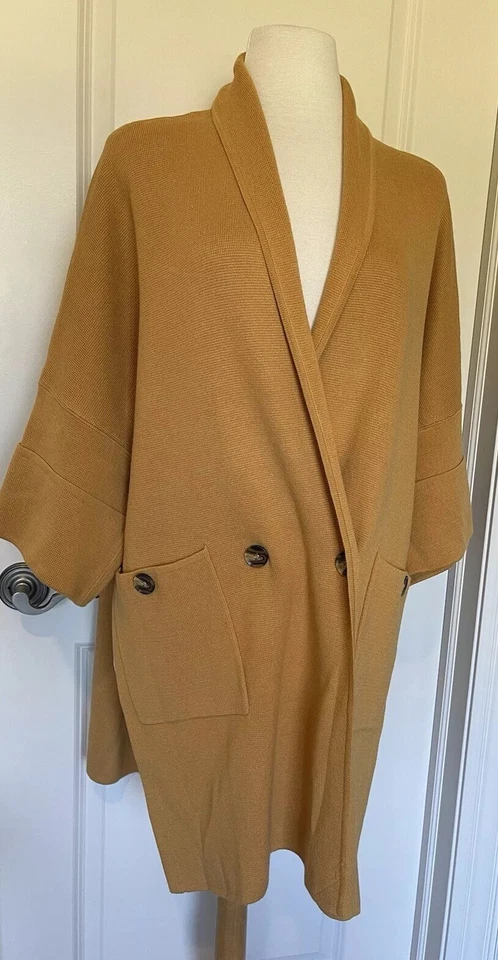 Envoltura/poncho/bufanda/capa tejido miel Marla Winne talla L~ ESTILOSO~ Foto 3 de 4