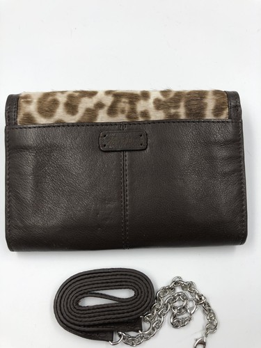 Brighton Brown Leather And Animal Print Organizer W/ Strap - Picture 2 of 3