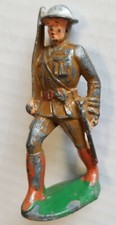 MANOIL 1930's Early Lead Soldier RARE OFFICER M9 HOLLOW-BASE Barclay
