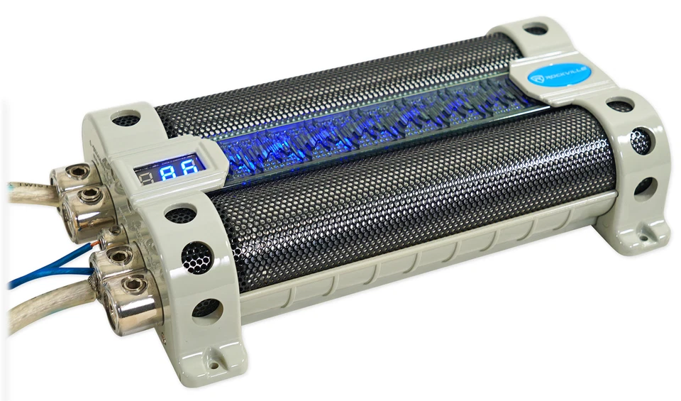 Rockville RFC30F 30 Farad конденсатор синий дисплей напряжения черный провод сетчатая крышка - Изображение 2 из 4