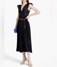 ZIMMERMANN Belted pleated jacquard midi dress