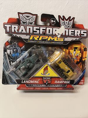 Transformers RPMS: Landmine VS Rampage Battle Series #6/8 Robot Car Machines NEW