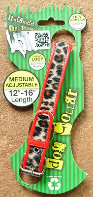 dog collar Wild size medium 12''-16'' length animal print d-ring loop 