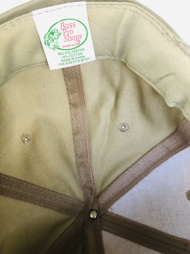 Bass Pro Shops Gone Fishing Adjustable Snapback Hat Cap Tan/Green - Picture 5 of 5