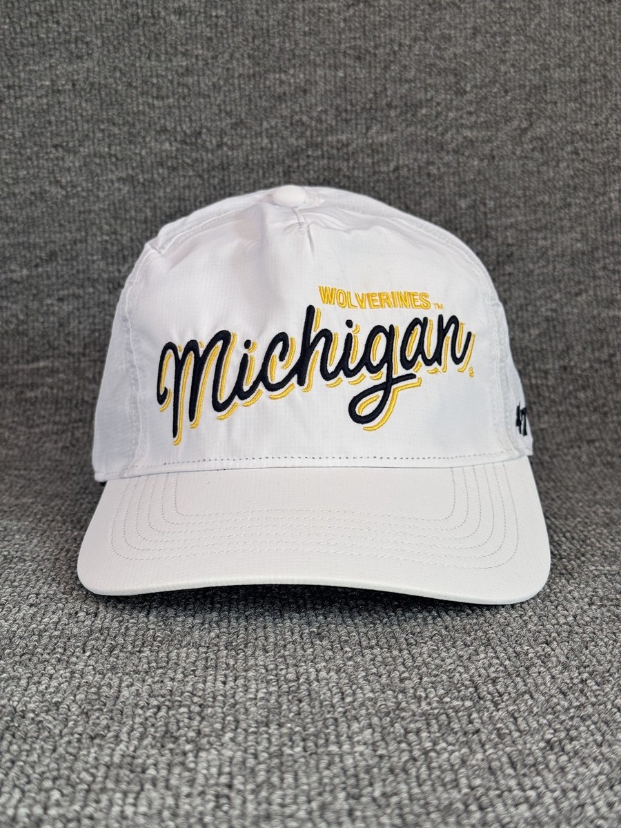 '47 Brand Michigan Wolverines Snapback Hat White One Size NCAA Baseball Cap