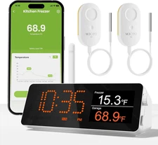MOCREO Wifi Remote Thermometer Freezer Alarm, 1/3 Mile Long Range, with IP67 Wat