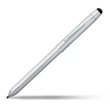 Lustrous Chrome Ballpoint Stylus Pen With Continuous Twist 0.5Mm Pencil Red B...