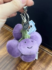 Jellycat Fabulous Fruit Grapes Plush Keychain Bag Charm Cute NWT