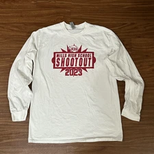 Gildan Ultra Cotton Women T-shirt Long sleeve Pullover Cotton White M