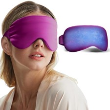 Cooling Eye Mask Reusable Cold Compress for Puffy Eyes Purple
