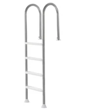 Stainless Steel Pool Ladder 4-Step 2 Handrail Loads 265 lb for 54 In Decked Pool
