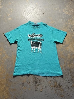 Vintage 1985 Ben & Jerry s Ice Cream Distressed Graphic Shirt-Size Large