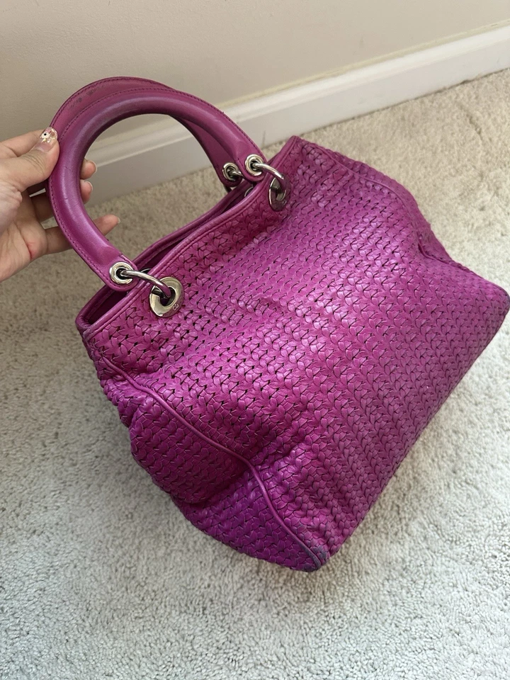 Vintage Dior Lady Dior soft woven sheepskin purple red - Image 2 of 4