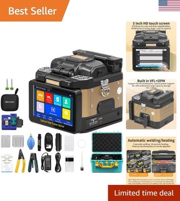 A-80S 6 Motors Fiber Optic Fusion splicer with 1 Pair of Spare electrodes 5-i...