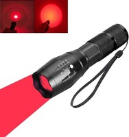 LED Taschenlampe Rotlicht Zoomable Einstellbarer Fokus 1-Modus Nachtsicht Angeln
