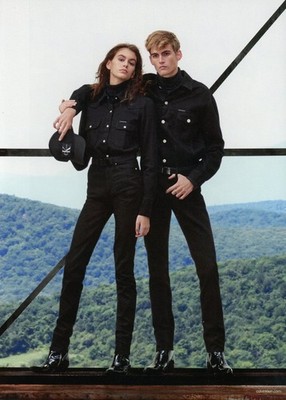CALVIN KLEIN magazine AD #313 RARE 2018 KAIA GERBER Presley Gerber 2 pgs