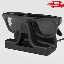 Charging Stand & Cable Compatible with Ray-Ban Meta Smart Glasses in Black