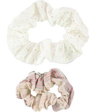 American Eagle Womens 2-Pack Hair Scrunchie, White
