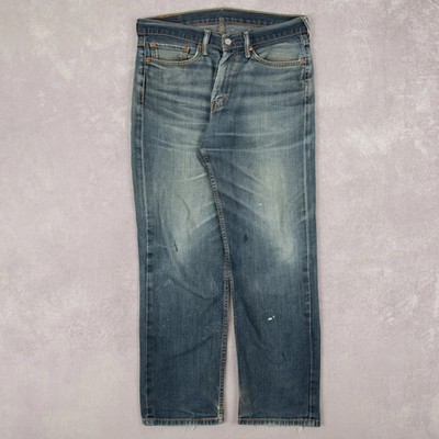 Levi's Vintage 514 Relaxed Fit Faded Jeans W32 L30 Herren Blau Denim
