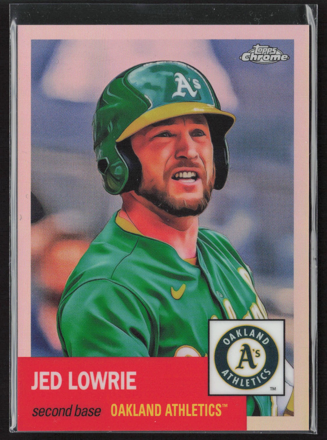 2022 Topps Chrome Platinum #316 Jed Lowrie Rose Gold Refractor #/75
