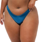 WW CLASSICS Satin Lycra Silk Blue Fee Brazilian Bikini Bottom