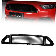 Grilles  Grille Guards - Mesh Front Bumper Upper Hood Grille Black 2015-2017