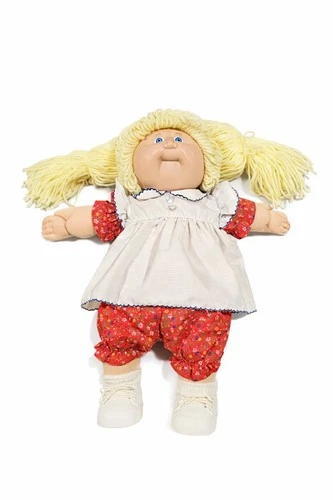 Vintage 1983 Cabbage Patch Kids Doll Blonde Yarn Hair Blue Eyes Coleco Signed...