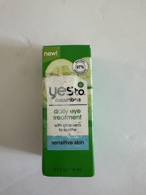 Yes To Cucumbers Daily Eye Treatment 0.5oz Sensitive Skin 97% Natural Aloe Vera