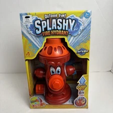 Splash Fire Hydrant Sprinkler Attach To Any Garden Hose Spin Sprays Water Red