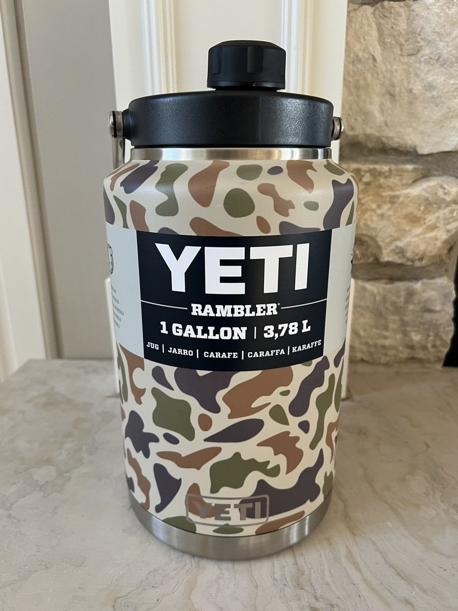 NEW Yeti Tan Camo Rambler 🦆 One Gallon Jug 🦆 with Camo Sticker
