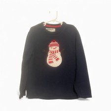 Vintage Snowman Knit Sweater Child Sz 6 Navy Blue OshKosh B  gosh Christmas