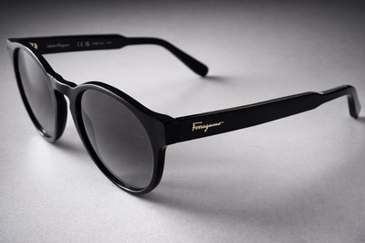 Salvatore Ferragamo SF1068S Black Round Sunglasses 52-20-140 Ferragamo SF1068S Shiny Black Prescription Sunglasses main image 2