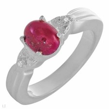 2.14 ctw SS Ruby & Topaz Ring-Size 6.5
