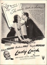 1946 Vintage movie ad Lady Luck actor Robert Young Barbara Hale Chips   08/23/24