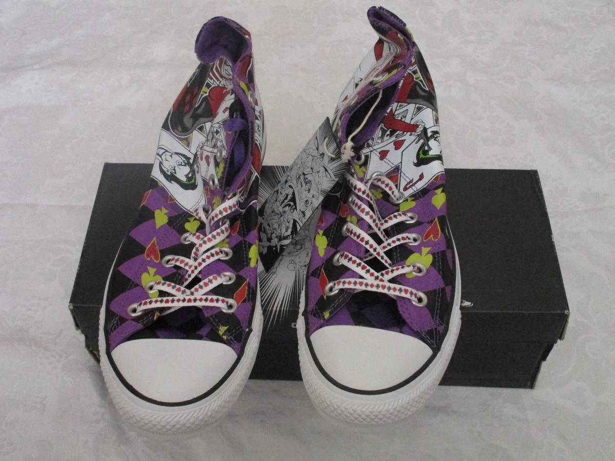 Converse Chuck Taylor High Top Purple Harley Quinn Size 10M 12W