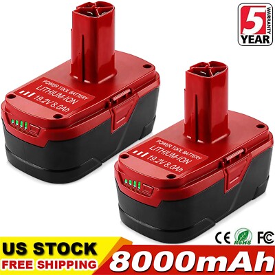 2X 19.2Volt For Craftsman C3 Battery 11375 130279005 11376 130279003 8000mAh New