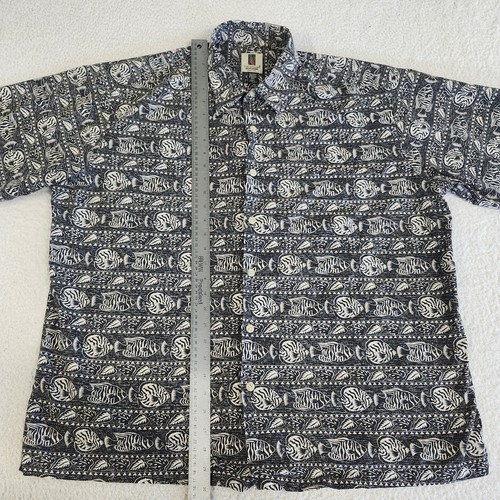 Tori Richard Honolulu Mens 2XL Fish Print Short Sleeve Button Up Aloha Shirt - Imagen 7 de 15