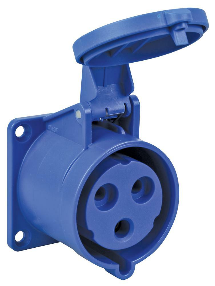 Presa PCE 2p T 220 V 16A Dritta, Da Incasso. Colore Nero