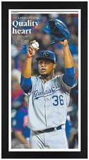 2015 Kansas City Royals Edinson Volquez Commemorative Newspaper Reprint Framed!