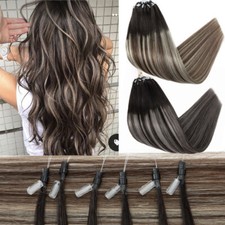 300s 150g Micro Loop Ring Beads Link Human Hair Extensions Remy Real Hair I Tip