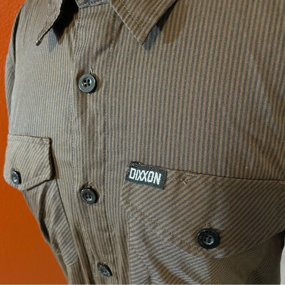 Dixxon Men's Workforce Form & Function Striped Cotton Blend Button Down Shirt View 3