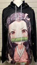Demon Slayer Nezuko Kamado Hoodie Anime Women Pullover Size L NWOT