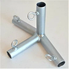 4 Way Top End Low Peak Down Angle Canopy Fitting w/Leg (fv4d) 1 3/8" pipe