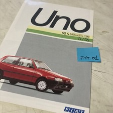 Fiat Uno 60 S Motore Fire D DS Prospetto Catalogo Pubblicità Opuscolo