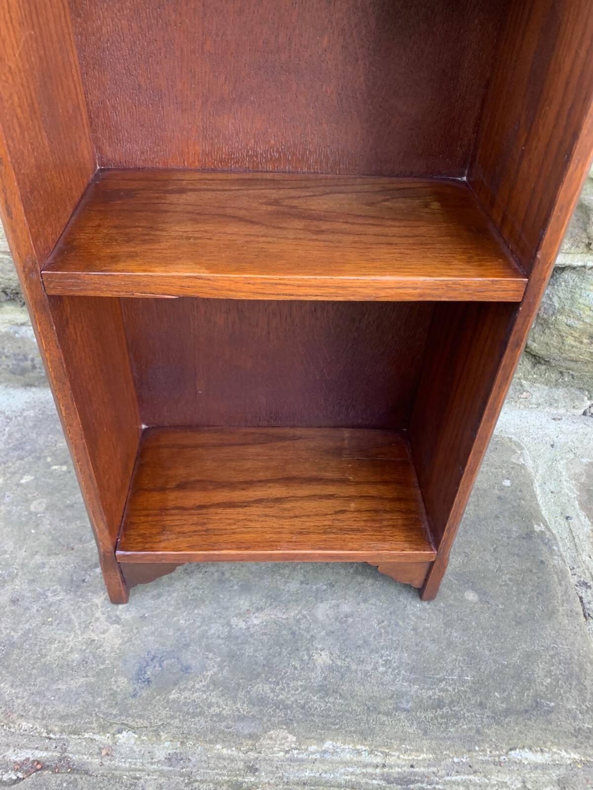 Antique Slim Oak Open Bookcase Bookshelves eBay