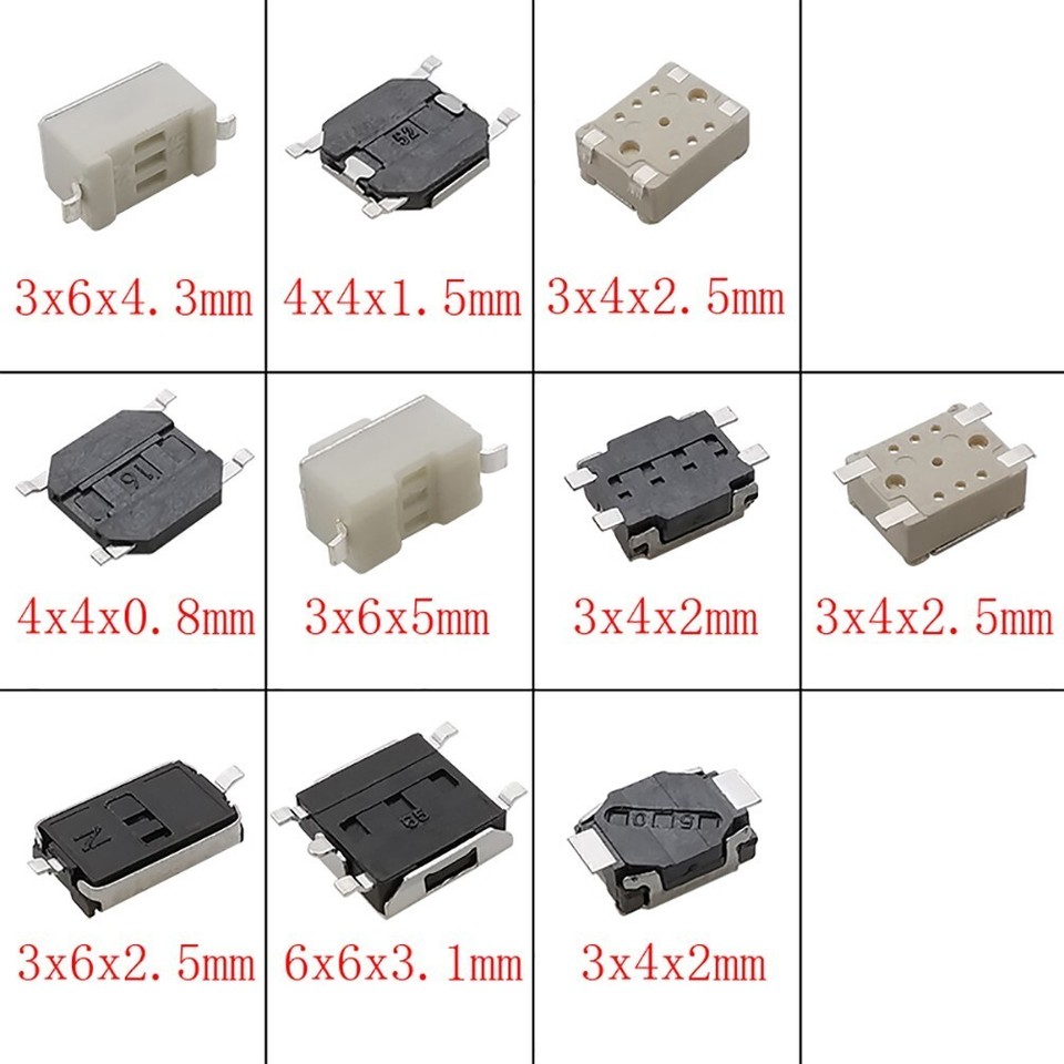 Micro pulsante per montaggio scheda elettronica