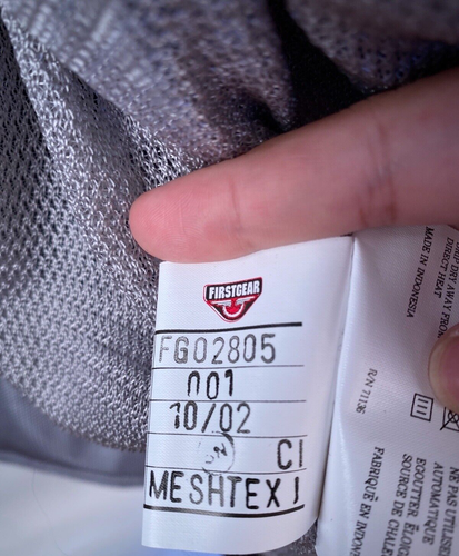 First Gear Motorcycle Jacket Logo Padded Hook & Loop Pockets Full Zip Silver XL - Picture 13 of 19